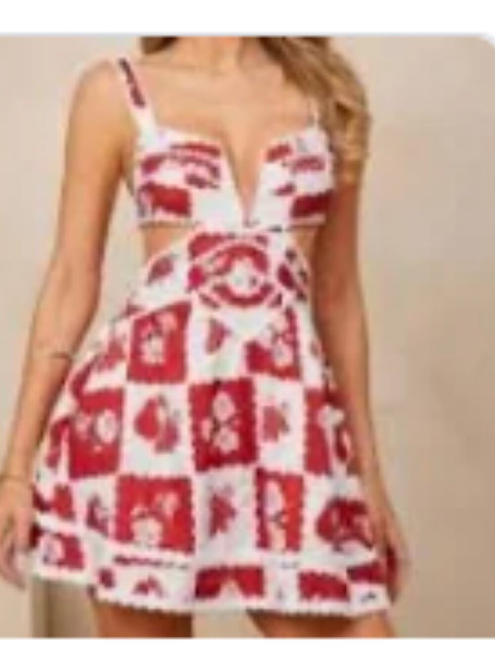 Sunfere red and white floral dress